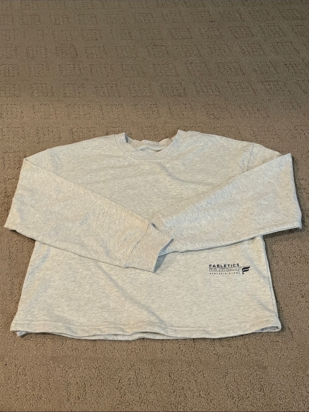 Fabletics Heather Gray Crew Pullover Sweatshirt